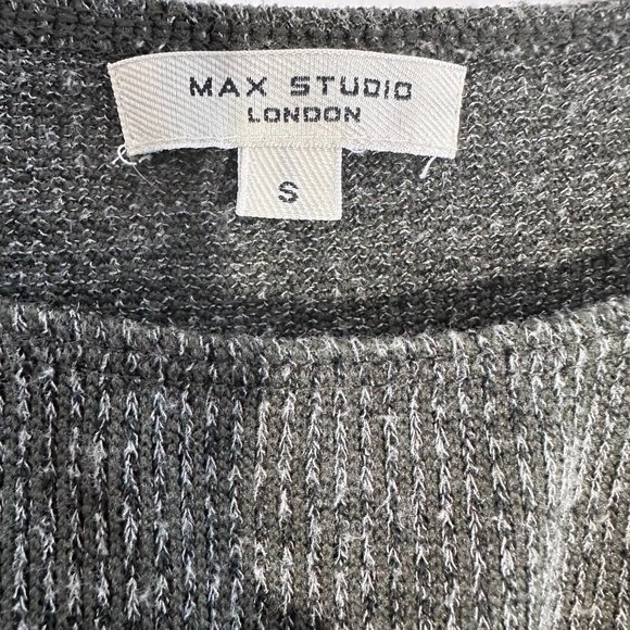 Dark Green Max Studio London Ribbed Quarter Sleeve Sweater (Small) - Picture 7 of 8